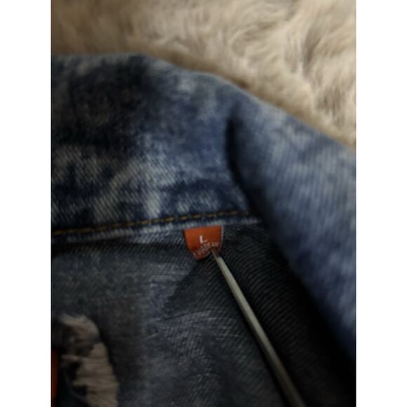 Rolling Paper Men's Acid Washed Distressed Jean Jacket Size Large‎ - Picture 7 of 9